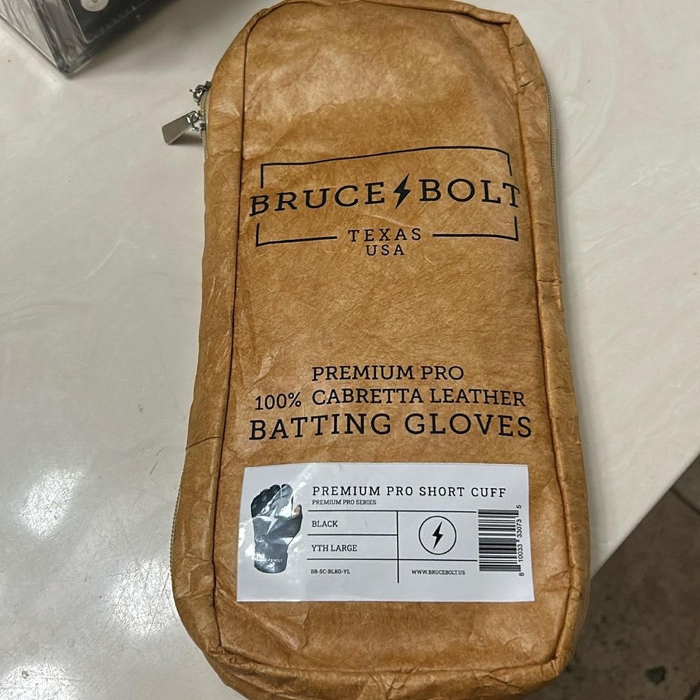 Youth large Bruce bolt batting gloves